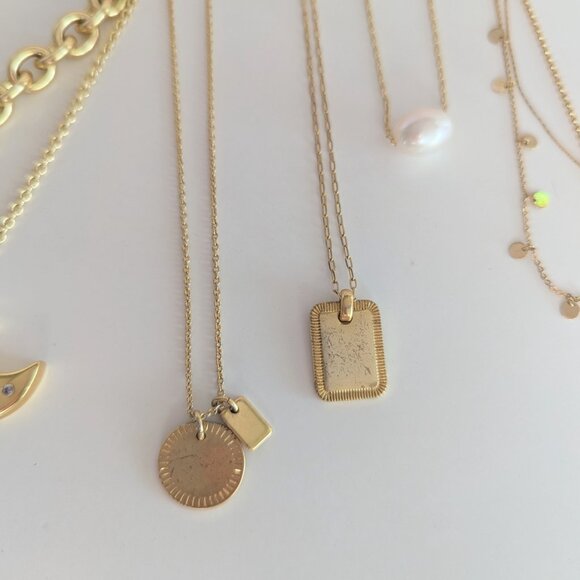 Madewell Anthropologie Gold Jewelry Bundle ✨ Layered Necklaces, Rings, Mega Lot - Picture 8 of 13
